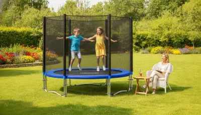 Gartentrampolin mit Netz: Sicherer Sprungspaß
