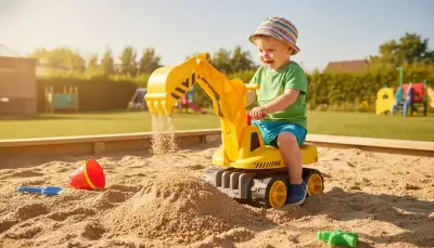 Sandkasten-Baustelle: Der beste Sitzbagger