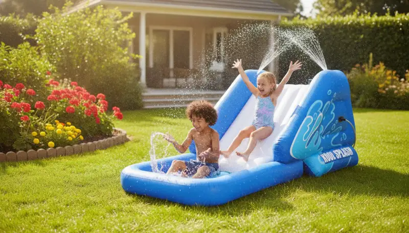 Aufblasbare Wasserrutsche: Sommerparadies im Garten
