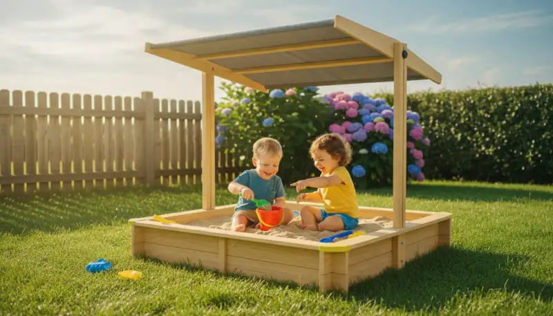 Schutz und Spielspaß: Sandkasten mit Dach