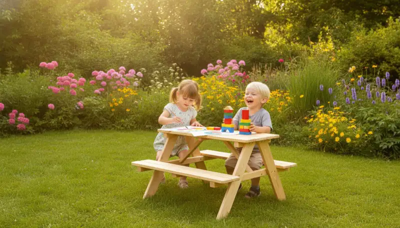 Spielplatz im Garten: Robuste Kindertische